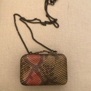 House of Harlow 1960 Marley Olive Snake Clutch